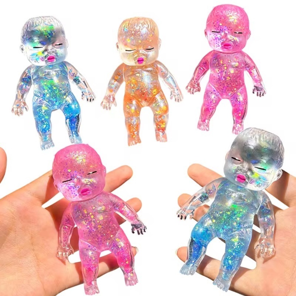 ONE Squishy Maltose Baby Doll Glitter Fidget Toy Stress Relief Sensory Stretch